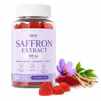 Gummies véganes sans sucre à l'extrait de safran, formule à base de pectine sans OGM pour le soutien quotidien du stress et la promotion du bien-être