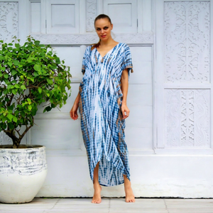 Vestido de playa maxi de moda 2026 para mujer, caftán suelto largo con protección solar, traje de baño, bikini, cintura natural - Product Image 1