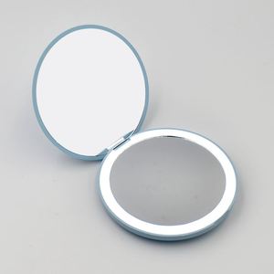 Usb Rechargeable Portable Travel Handheld Pocket Foldable 2 Side Led Light Cosmetic Smart Makeup <b>Mirror</b> - Product Image 6