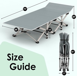 Portable Camping <b>Cot</b> Sturdy Metal Frame Daul-Layers 1200D Oxford Portable Lightweight Fabric Folding Bed With Removable Mattress - Product Image 3