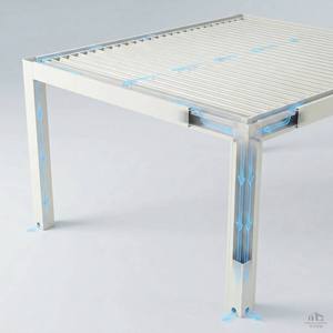 Pergola en aluminium 6063-T6 robuste, piliers renforcés <span class=keywords><strong>de</strong></span> 120 mm, toit à lames motorisées résistant aux intempéries, système d'éclairage LED - Product Image 5