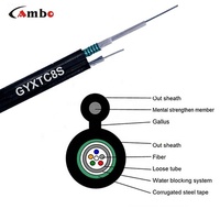 Fibra óptica 1-12 Núcleo Modo único Cable de fibra para exteriores GYXTC8S Cable de fibra óptica 1km Precio