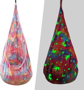 Balançoire sensorielle qui brille dans le noir, design luminescent, balançoire en forme d'étoile et de lune, hamac de thérapie intérieur pour enfants - Product Image 5