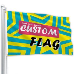 Factory Wholesale Advertising Good Quality Star Double Printing Custom <b>Flags</b>, Banners With 2 Grommets - Product Image 1