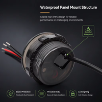 Voltmeter Digital LED Tahan Air IP65 DC4-100V Mini Bulat 30mm Panel Mount untuk Baterai 12V Akurasi 1% Penggunaan Mobil
