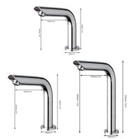 Robinet de lavabo à montage sur plan, style traditionnel, en acier inoxydable, finition chromée, avec capteur sans contact, mélangeur d'eau chaude/froide, céramique
