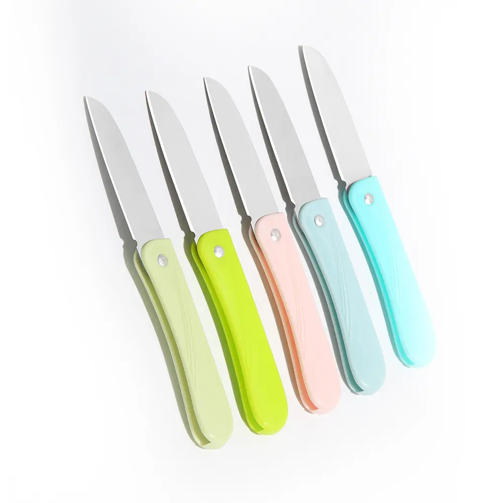 Small fruit knife folding cutter living room kitchen paring knife with good reviews, pink blue green