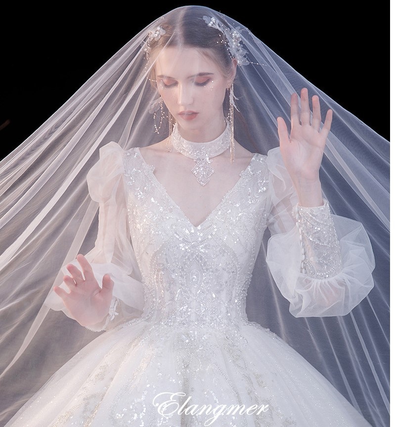 crystal beads for wedding dress Ball Gown Wedding Dress Sheer Top With Crystal Beads  Newinlook