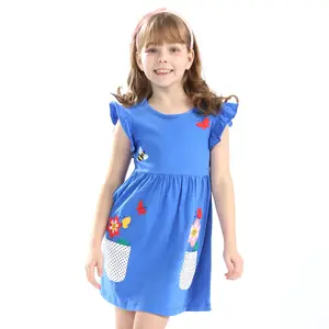 Elsaliストックキッズ服イスラムキッズ服イスラム教徒の女の子のドレスフリルヘムラインスカートキッズ服メーカー