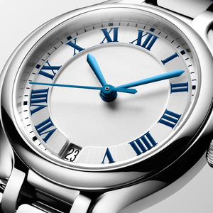 Montres mécaniques pour femmes avec boîtier rond, affichage de la date, index romains et bracelet en cuir pour un usage quotidien et professionnel Longinesing - Product Image 3