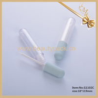 Vente en gros Brillant à lèvres en capsule de 6ml avec logo personnalisé bleu en caoutchouc Tube personnalisé avec pinceau