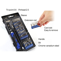 Kit de reparación electrónica profesional 80 en 1 con bolsa portátil, juego de destornilladores de precisión para reloj, coche, teléfono móvil y ordenador