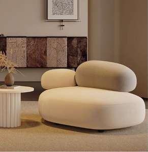 Sofa kerikil gaya krim Hotel ruang tamu, Sofa minimalis desain kreatif melengkung - Product Image 3