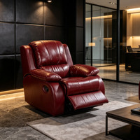 Fauteuil inclinable manuel en cuir PU de style européen, fauteuil inclinable individuel pour la maison, le salon ou le bureau.