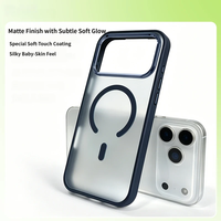 Coque de téléphone magnétique mate douce au toucher, antichoc, en acrylique dépoli pour iPhone 17 Pro Max, sensation peau