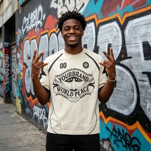 Camiseta Deportiva Extra Grande Personalizada Estilo Jersey de Fútbol con Impresión Digital, Parche Bordado en la Manga con Diseño de Estrella, Ropa Deportiva Transpirable para Hombre - Product Image 1