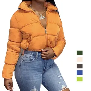 Solid Women Winter Bubble Coat Body-Shaped Chilly Parkas Zipper Pocket Female Outfits Cotton-Padded Thick Bomber Puffer Jacket