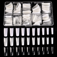 500 Uds. Puntas de Uñas Postizas Flexibles de ABS sin Rastro, Forma Ataúd, Transparentes, Naturales, Acrílicas, para Extensión de Uñas