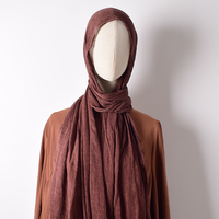 Nouvelle Arrivée 2025 Foulards Légers en Rayonne Viscose de Luxe pour Femmes Musulmanes, Texture Teinture Froissée, Foulard Hijab d'Usage Quotidien
