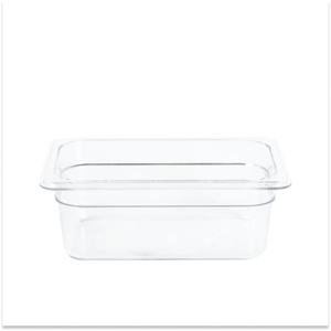 GN Container 1/4 100MM Clear Without Lid Lightweight Shatterproof Plastic Container For <b>Freezer</b> Storage - Product Image 1