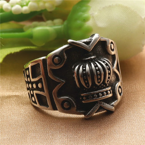 yunnique Crown <b>Ring</b> Men's Retro Silver Stainless Steel Punk Style Gift Jewelry - Product Image 1