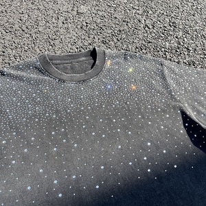 Camiseta Oversize de Algodón 100% de Alta Calidad con Pedrería para Hombre, Venta al por Mayor, Estilo Urbano Casual - Product Image 4
