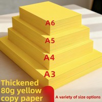 Papier copie en pâte de bois recyclable teinté jaune, formats A4/A3/A5/A6, 500 feuilles/paquet, 80g/70g, Jaune citron vif et Jaune doré