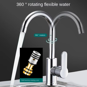 Tất Cả Các Đồng Thiết Kế Hiện Đại Rửa Lưu Vực Made Brass Nhà Bếp Vòi Nước Nóng Lạnh Xoay Hộ Gia Đình Bồn Rửa Với Thép Không Gỉ Splash-Proof - Product Image 6