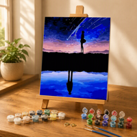 Kit de peinture par numéros personnalisé pour adultes, toile, peinture acrylique, peinture à l'huile, avec cadre, emballage en boîte de couleur roulée