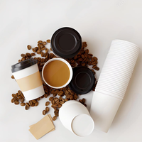 Gobelets en papier à paroi simple personnalisés avec logo imprimé, jetables, pour boissons chaudes, café, thé