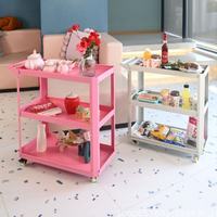 Étagère de rangement en fer à trois niveaux multi-couches, chariot mobile multifonctionnel pour snacks, outils, articles ménagers, réparation automobile, capacité 3-4L