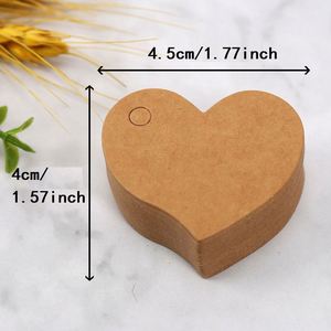 Custom Blank Kraft Paper Heart <b>Tags</b> for Valentine's Day, <b>Wedding</b> Gift Label, Party <b>Favor</b> Decorations Supplies - Product Image 2