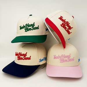 Logo brodé bouffant 3D personnalisé Casquette de golf Gorras Snapback Casquettes de camionneur structurées Casquette de baseball deux tons - Product Image 1