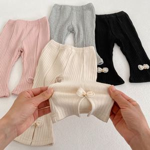 <span class=keywords><strong>Pantaloni</strong></span> Casual Elasticizzati a <span class=keywords><strong>Vita</strong></span> <span class=keywords><strong>Alta</strong></span> a Costine con Spacco e Fiocco per <span class=keywords><strong>Bambina</strong></span>, Nuovo Stile 2026, Ideali per l'Esterno - Product Image 3