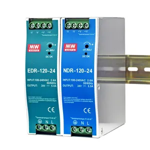 Mean Well EDR-120-48 DIN Rail Industrial Power Supply With Output Voltages Of 75W 120W And 150W In DC And 12V 24V 48V