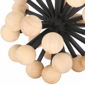 Sfera Decorativa con Pomelli in Legno, Scultura Moderna in Metallo e Legno per Soggiorno, Ufficio, Bagno - Product Image 5