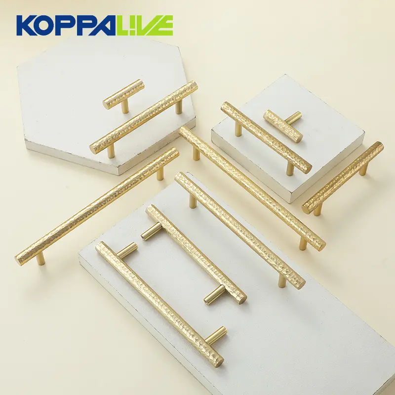 Koppalive卸売価格耐久性ハンマー光沢真鍮ハンドルキッチンキャビネットドアまたは引き出し用在庫あり