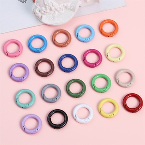 Memory Candy Colored Alloy Round Keychain 20mm Spring Buckle DIY Mobile Phone Chain Bag Hook - Product Image 1