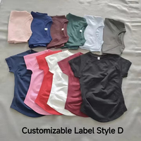 Conjunto de Yoga para Mujer Talla Grande, Top de Manga Corta con Cuello Redondo, Pantalones Cortos de Cintura Alta, Ropa Deportiva Transpirable para Gimnasio y Fitness