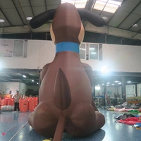 Ballon publicitaire gonflable multi-couleurs en forme de chien, 3 mètres de haut, avec ventilateur intégré, alimenté par batterie, étanche, durable, impression numérique
