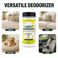 Désodorisant en poudre pour tapis et sols, formule sans aérosol, sans poussière, anti-odeurs, sans danger pour les animaux domestiques, pour usage domestique, doux