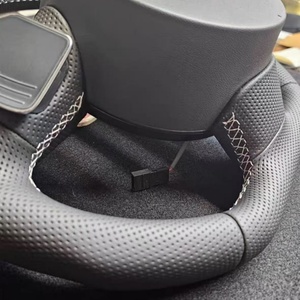 Volante de Cuero Perforado para <span class=keywords><strong>Audi</strong></span> A4 B, A5, <span class=keywords><strong>A6</strong></span> C7, A7 C6, R8, RS, RS3, RS4, RS5, Q3, Q5, Q7, TTS3, S4, S5, B9, RS6, RS7, Accesorios para Auto - Product Image 5