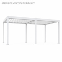Pérgola Inteligente Integrada de Aluminio con Techo de Láminas y Control Zigbee para Automatización de Exteriores