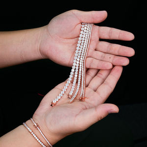 Pulsera de Cadena Estilo Tenis Clásica y Moderna de 2-6mm, Chapada en Rodio, Plata 925, con Diamantes Moissanita Certificados GRA, Joyería Fina - Product Image 3