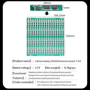 Fabrika 3.7V 1600mAh 903462 maksimum aşırı akım 16A kamyon oyuncaklar çocuk uçak lityum pil şarj modülü kurulu ile koruma - Product Image 3
