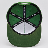 Casquette décontractée d'extérieur classique à visière plate, style snapback, en velours, avec broderie 3D en relief et accent en corde de coton, réglable