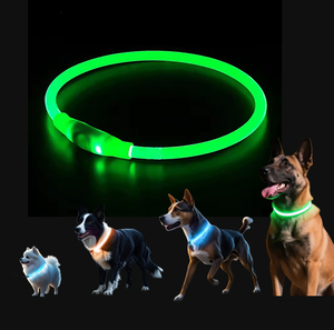 Collier pour chien LED rechargeable par USB de type C, en TPU imperméable, avec lumières LED, rubans à motifs écossais - Grande taille pour chiens - Product Image 3