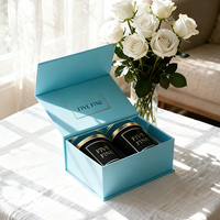 Coffret cadeau d'anniversaire de luxe personnalisé, boîte cadeau de bougie aromathérapeutique, emballage en papier rigide magnétique recyclable, coffret cadeau pour 2 pots de bougies