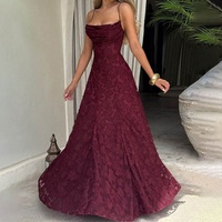 Robe Cami Sexy Rouge Vin Style Y2K Polyvalente pour Femme - Collection Élégante de Vêtements de Rue Tendance pour Boutique de Mode Féminine