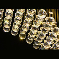 Ligne de suspension de terre créative lampe en cristal lampe suspendue boule de cristal lustre lampe d'art créatif plafonnier de restaurant